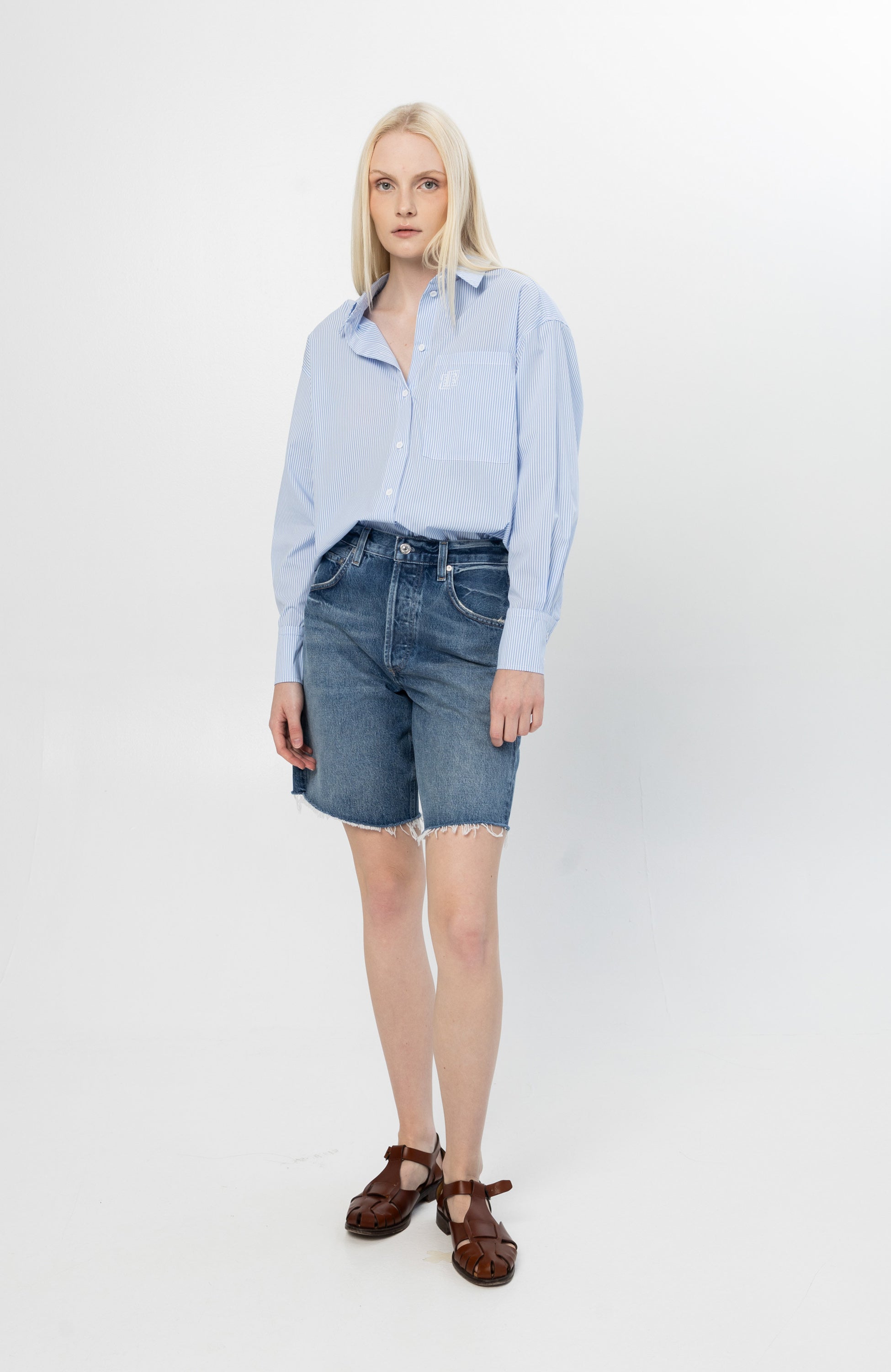 Citizens of humanity Blue Relaxed-fit denim shorts ayla