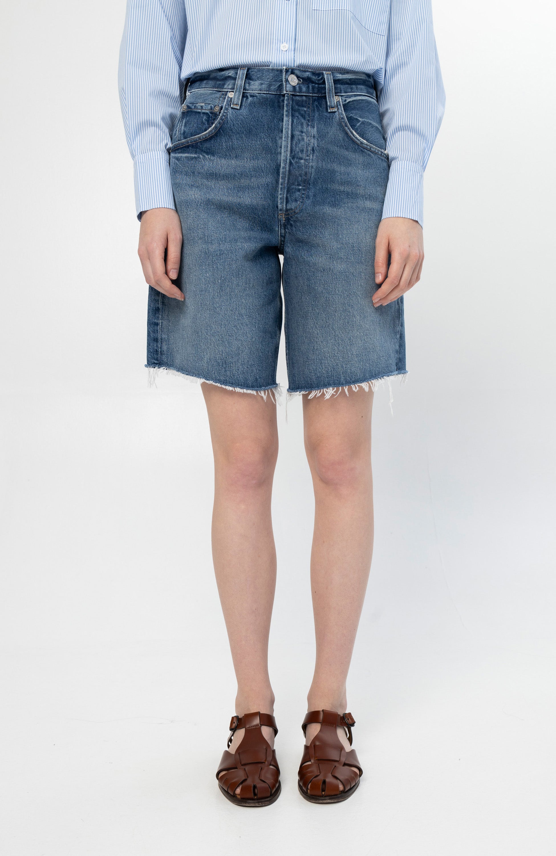 Citizens of humanity Blue Relaxed-fit denim shorts ayla image 2