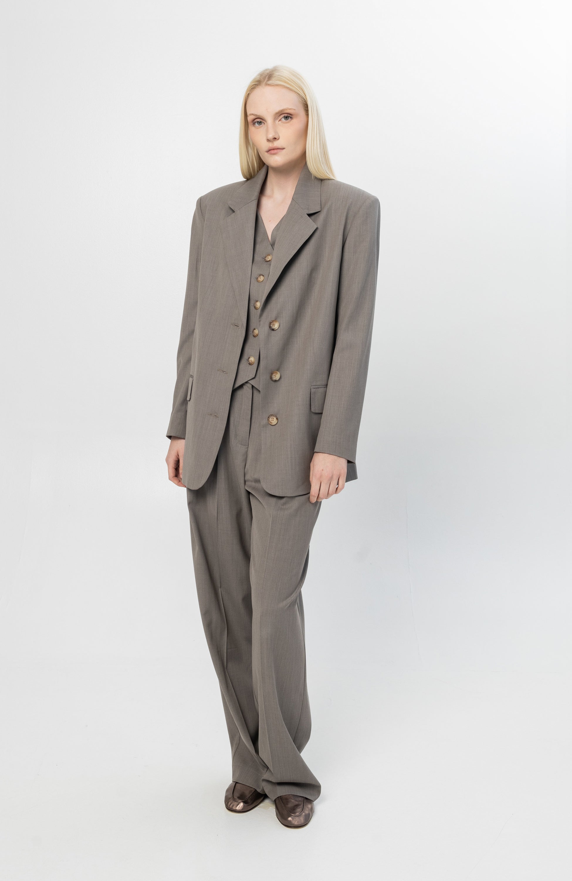 Beige brown Beige Oversize suit blazer image 2