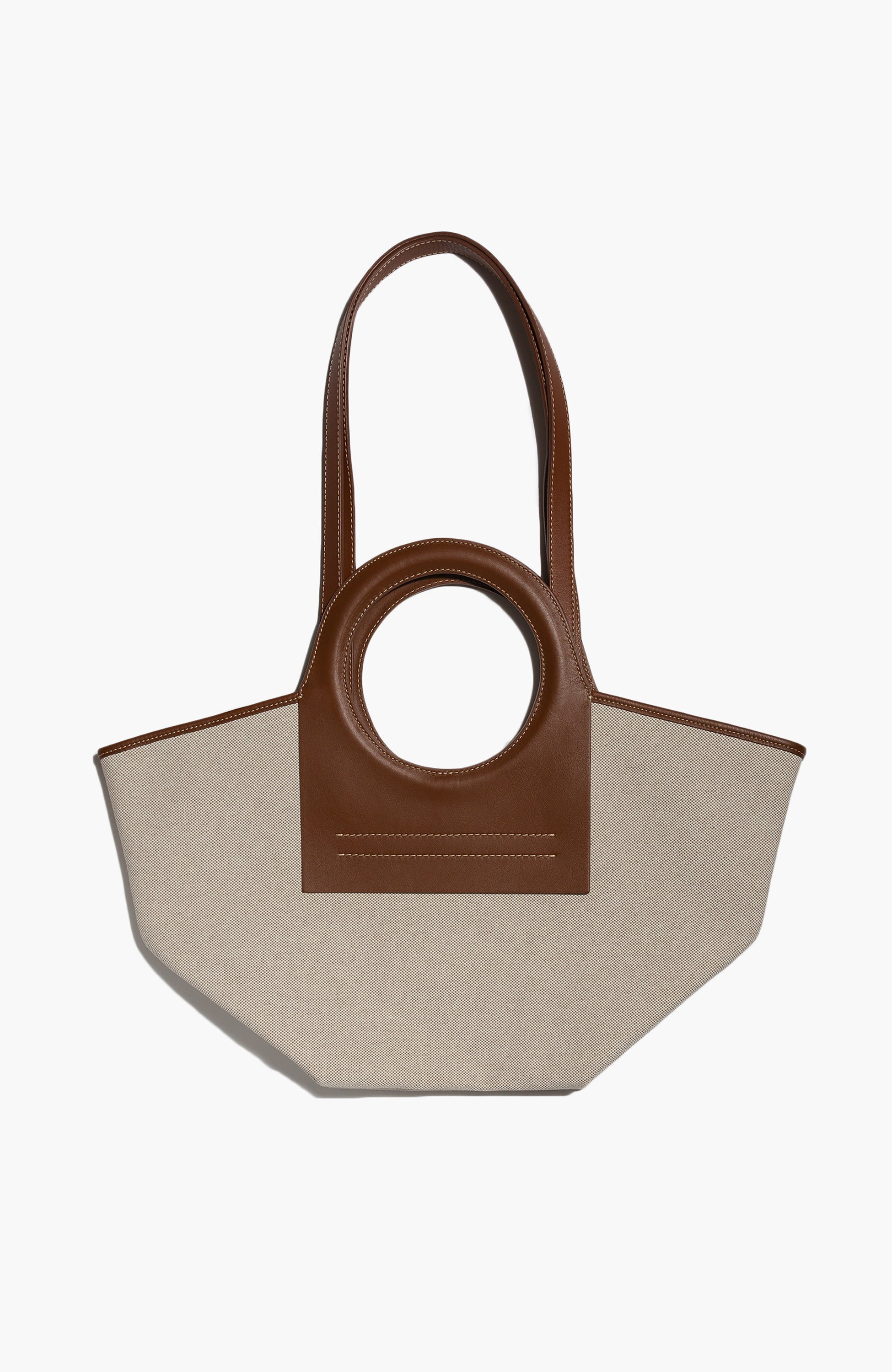 Hereu Wicker-Leather Trimmed Handle Bag