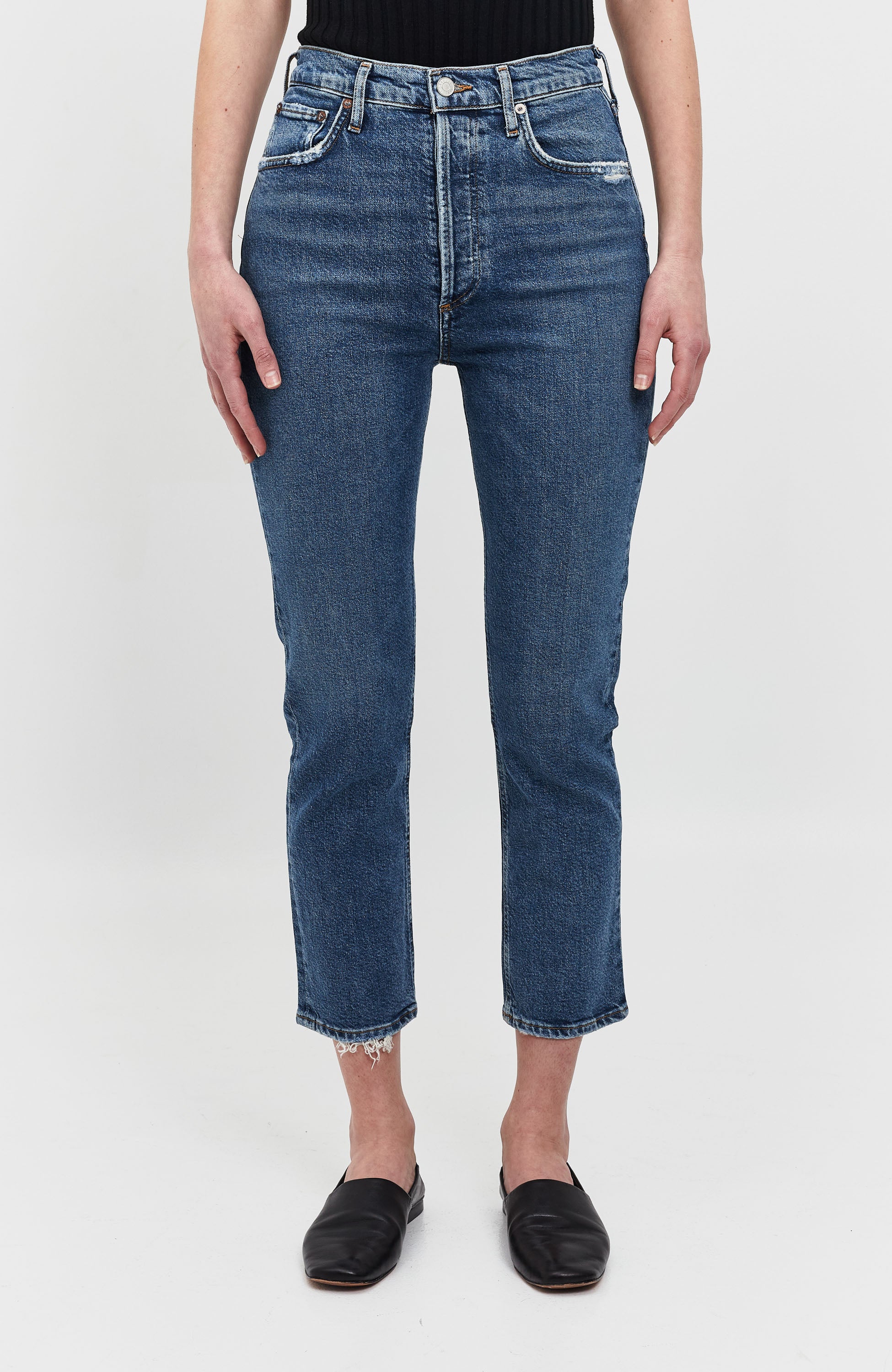French Connection Kalypso Comfort Kick Flare Jeans, Mid Indigo at