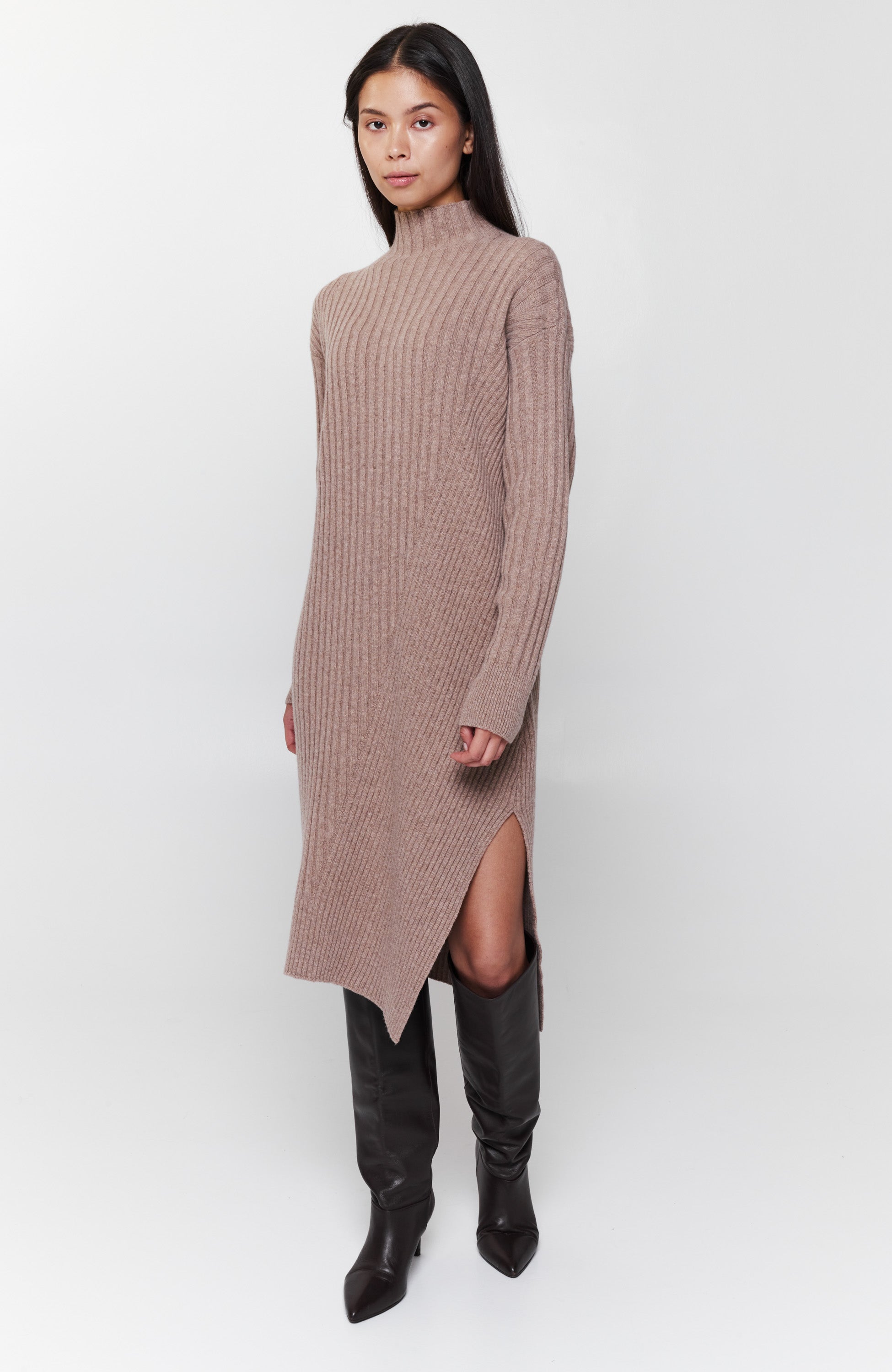 Rib Knit Midi Dress ERIKA CAVALLINI - Shop Online at BEIGE | BROWN